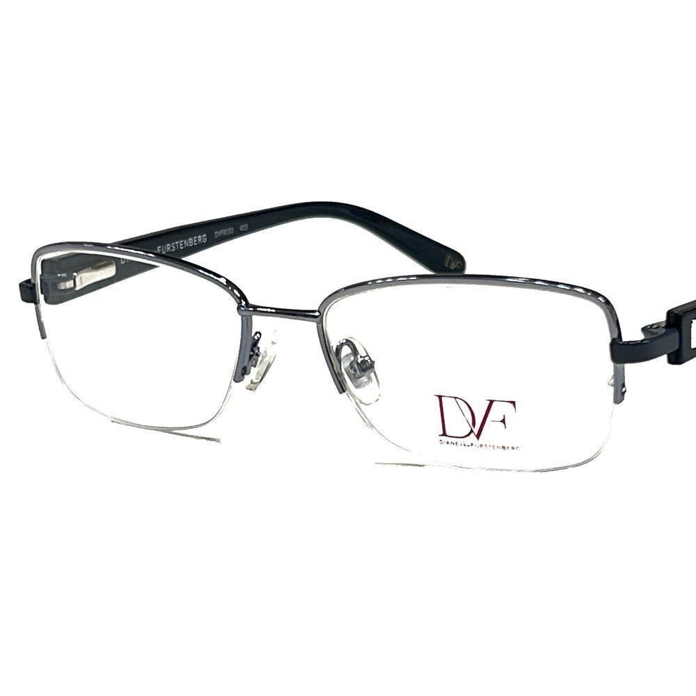 NEW Diane von Furstenberg DVF 8033 403 Black Half Rim Eyeglass Frames 50-16-135